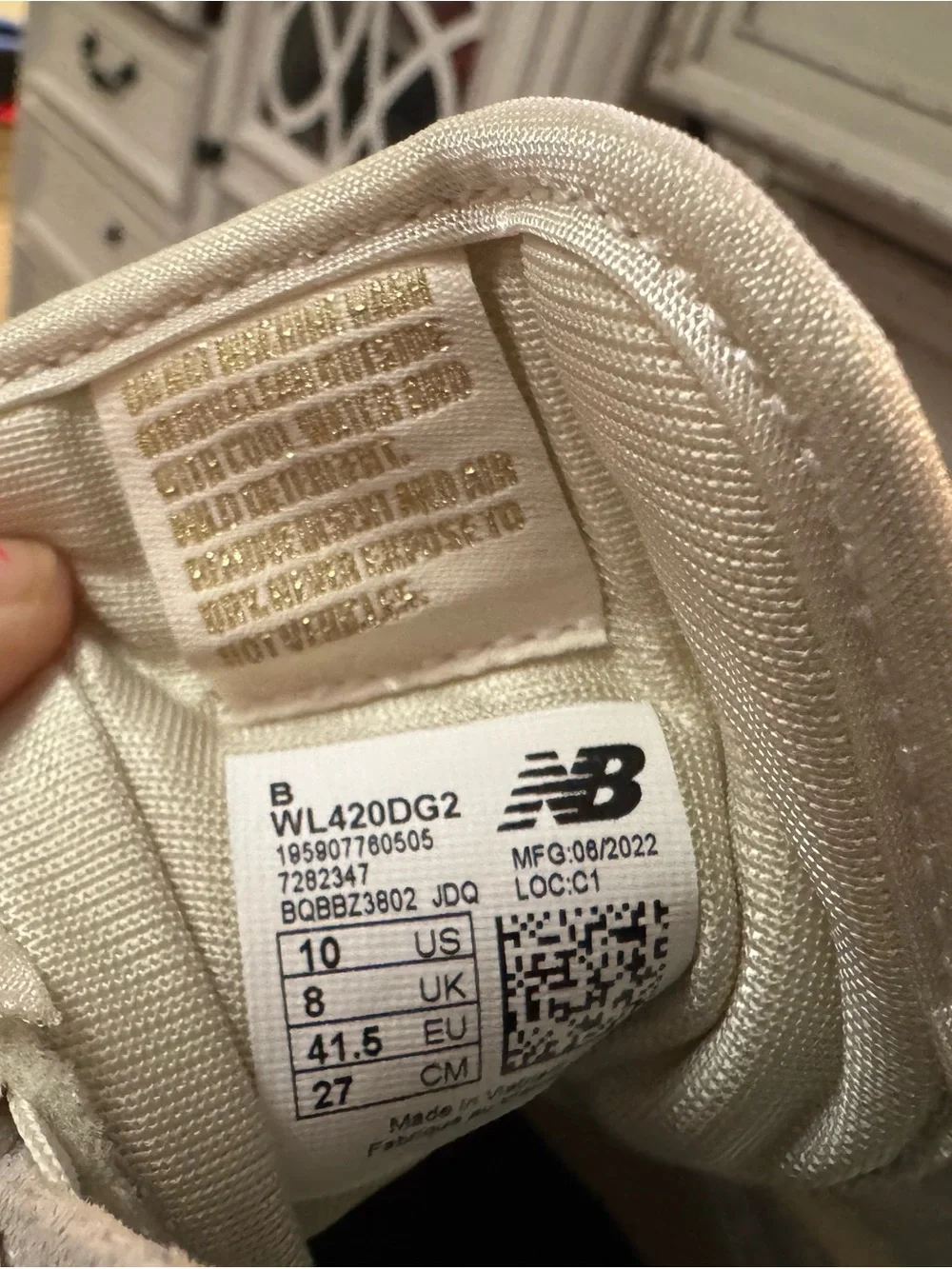 New Balance White and Gold Women's Athletic Sneakers